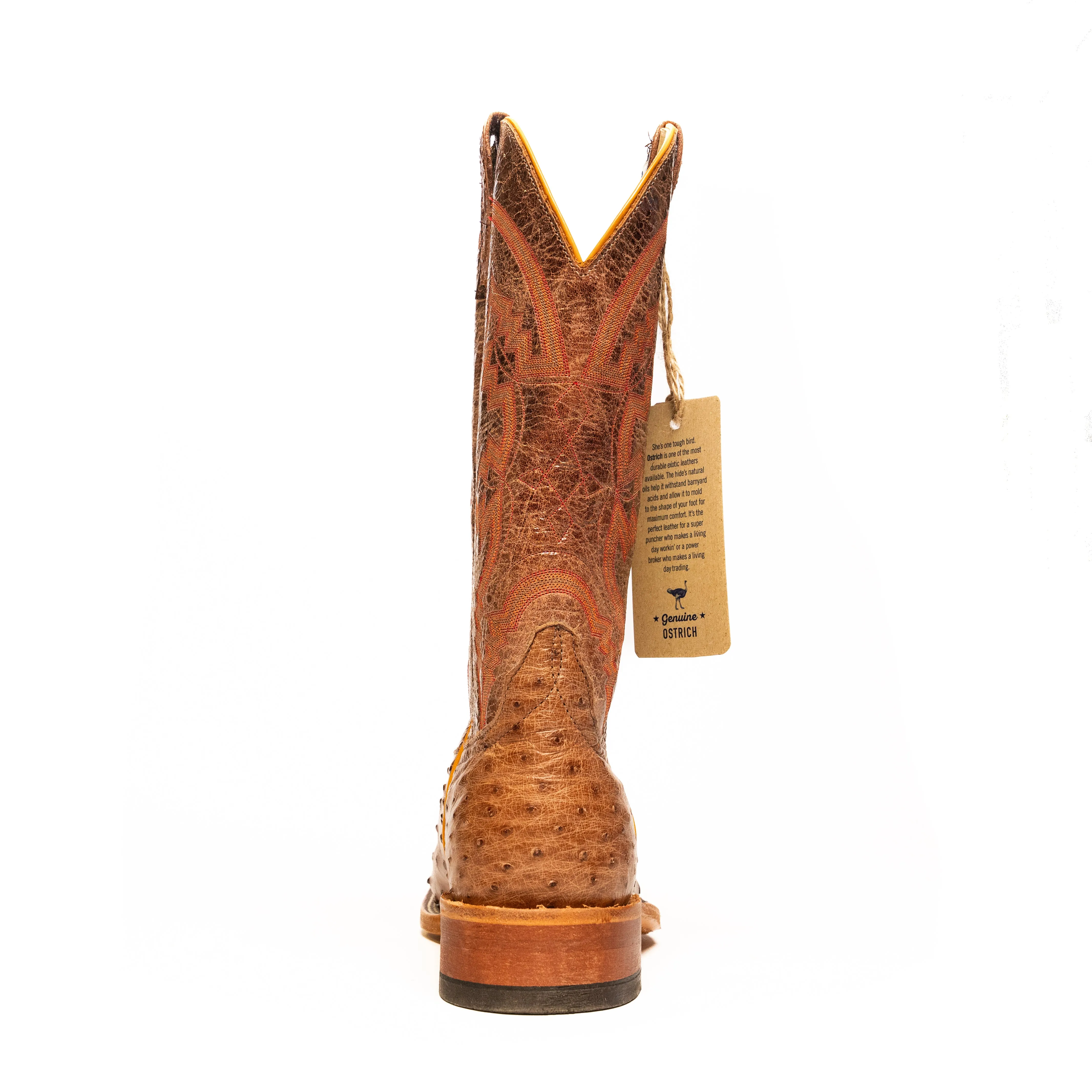 Anderson Bean Rust Brown Full Quill Ostrich with Chocolate Volcano Top S1099