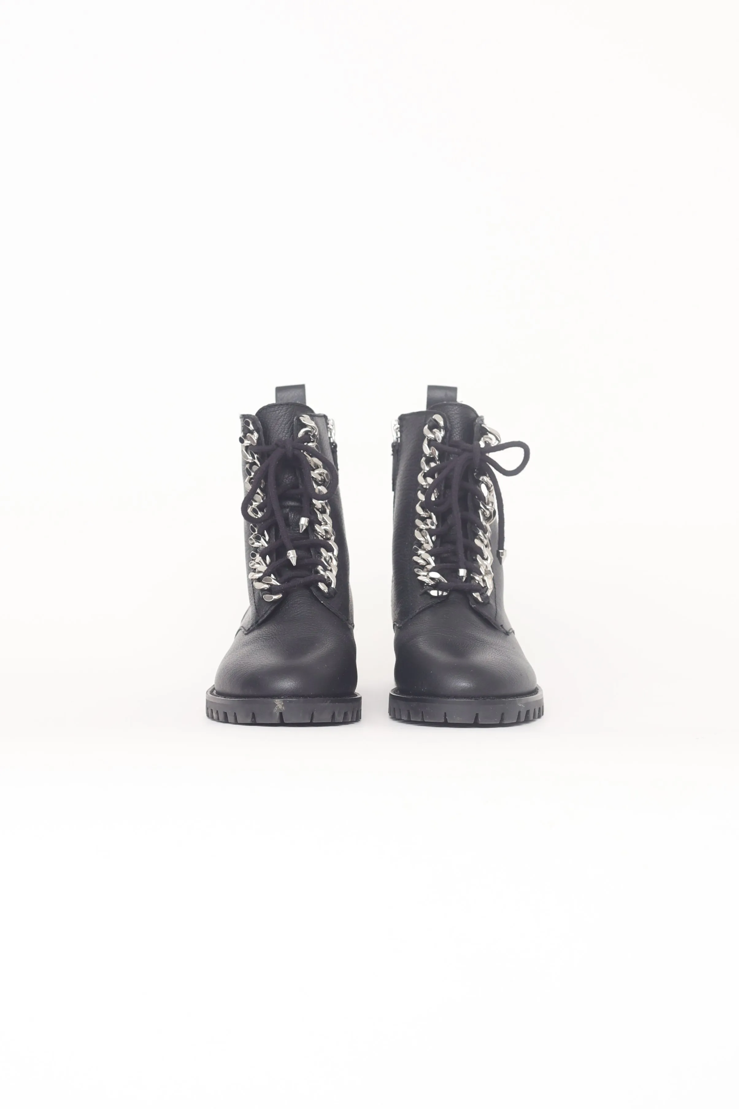 Black Chain Laceup Boot