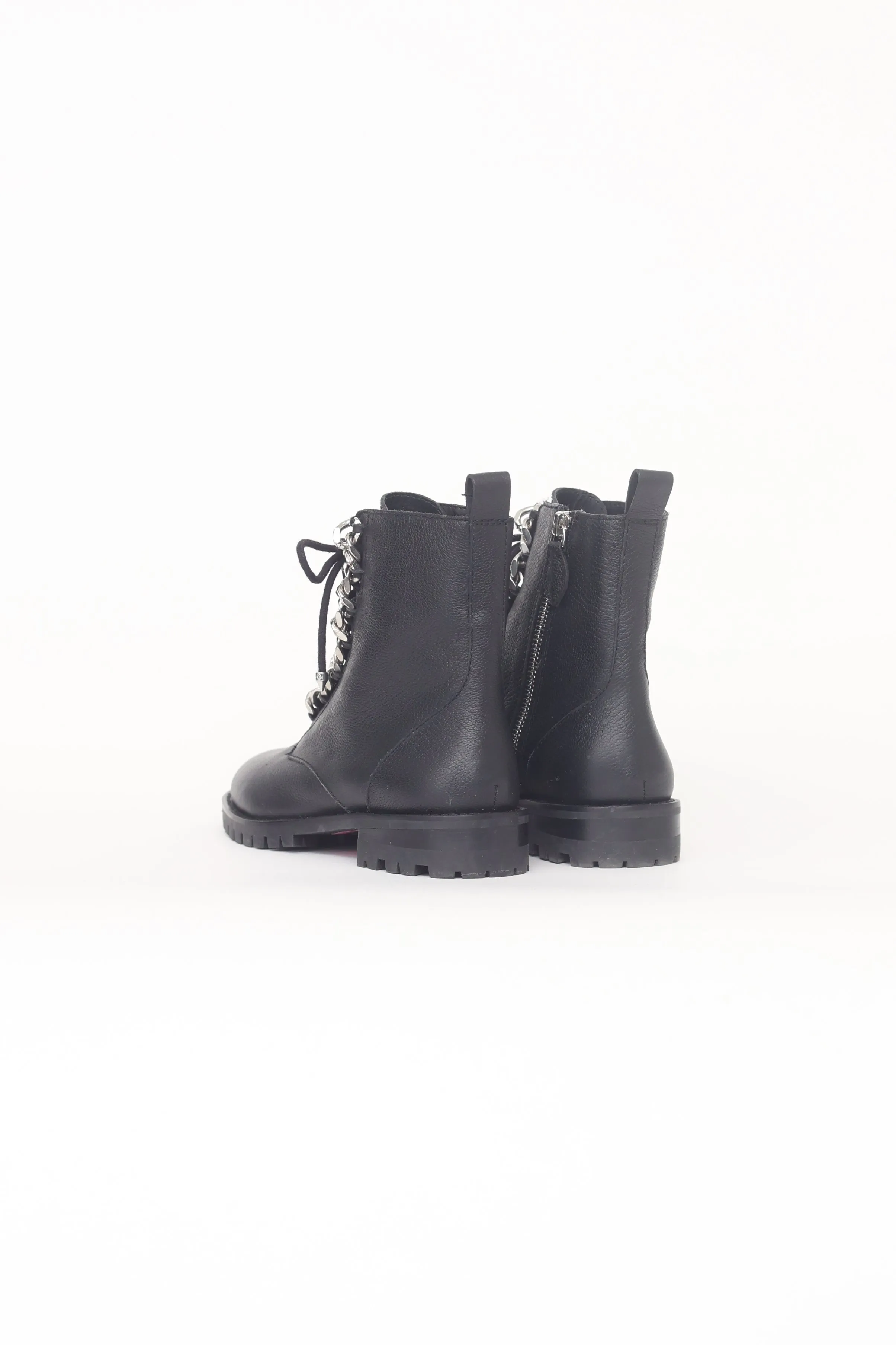 Black Chain Laceup Boot