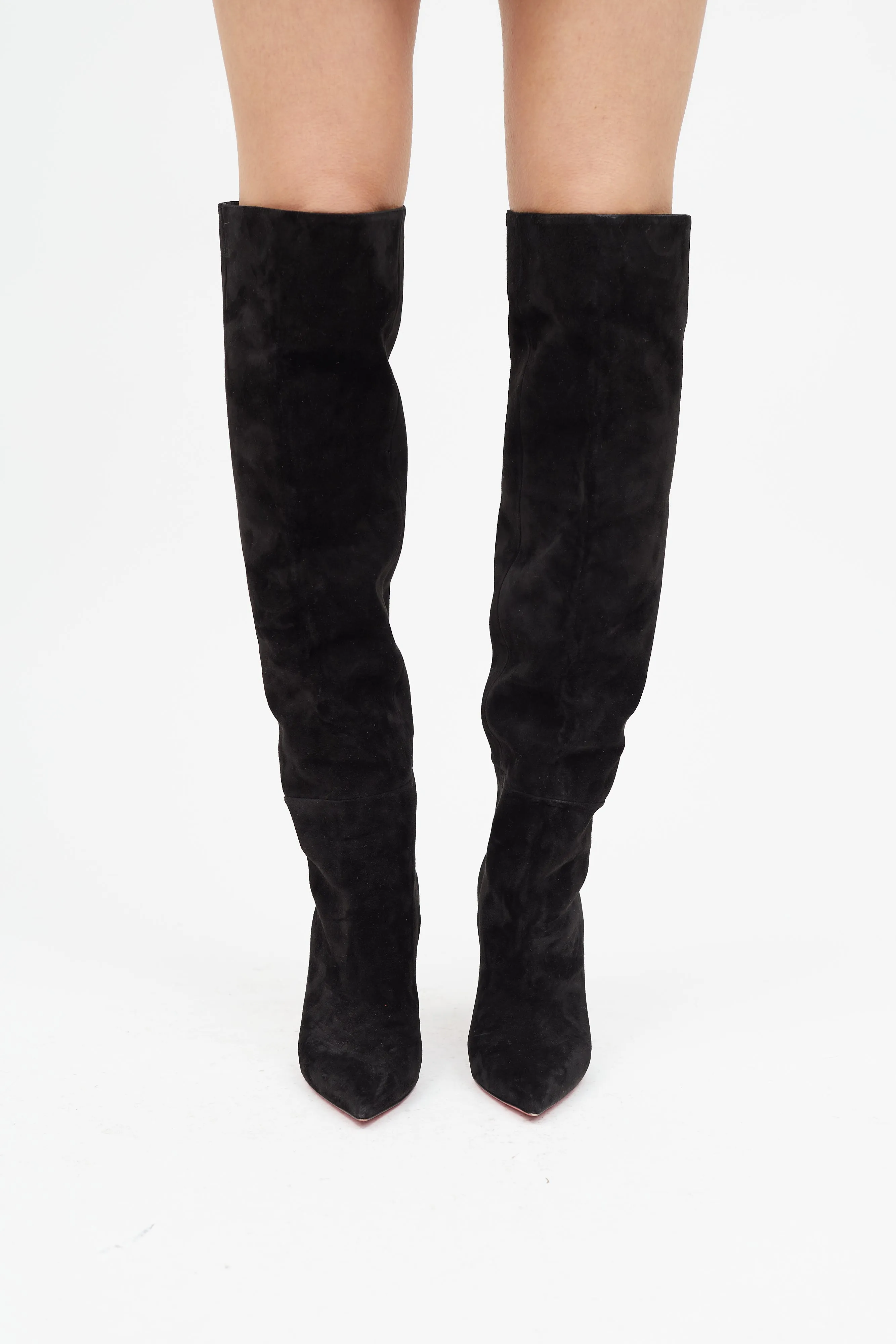 Black Suede & Gold Lipbotta Boot