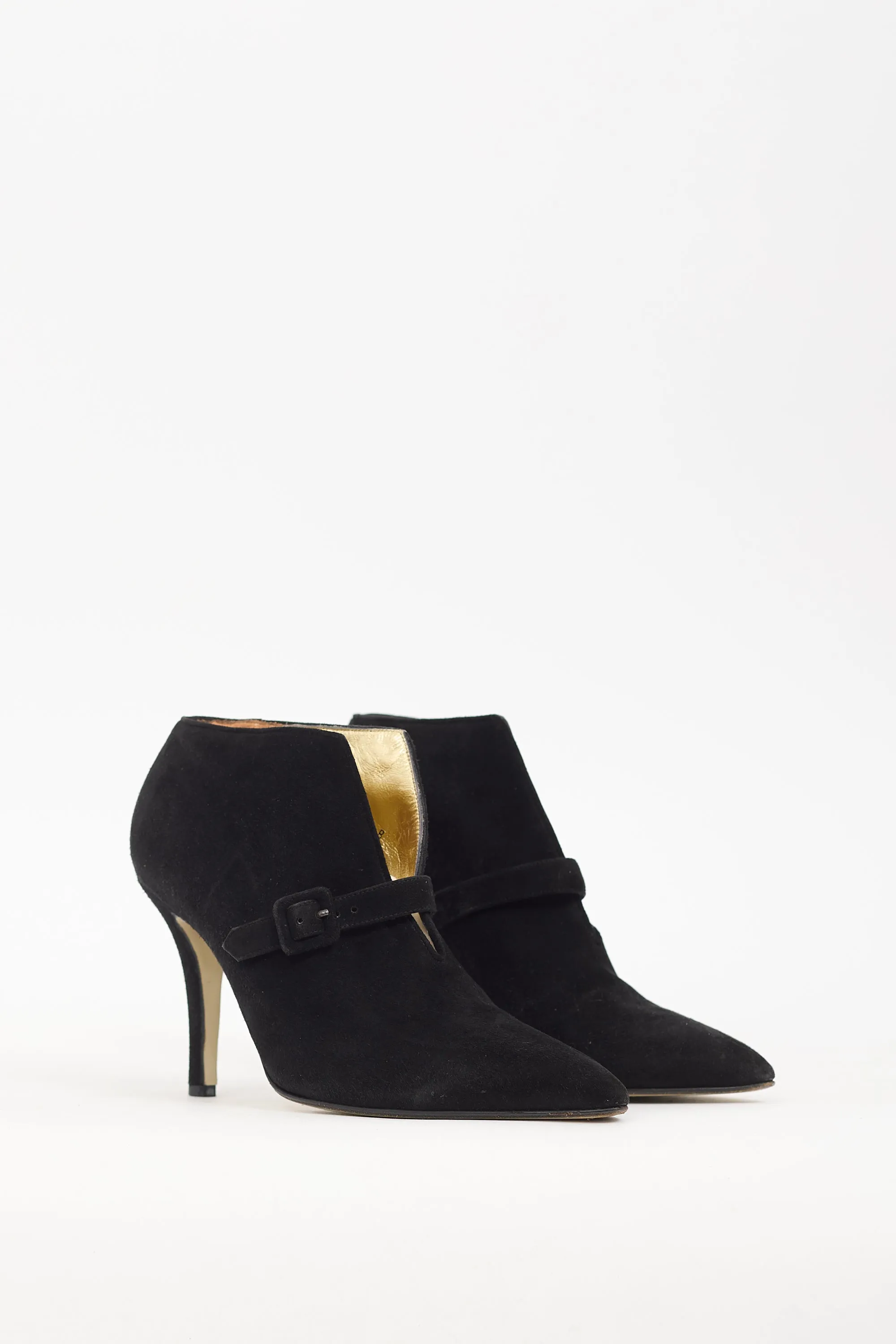 Black Suede Buckle Boot