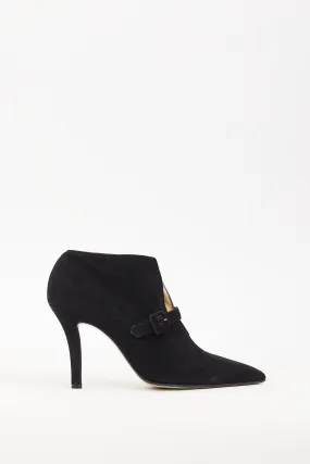 Black Suede Buckle Boot