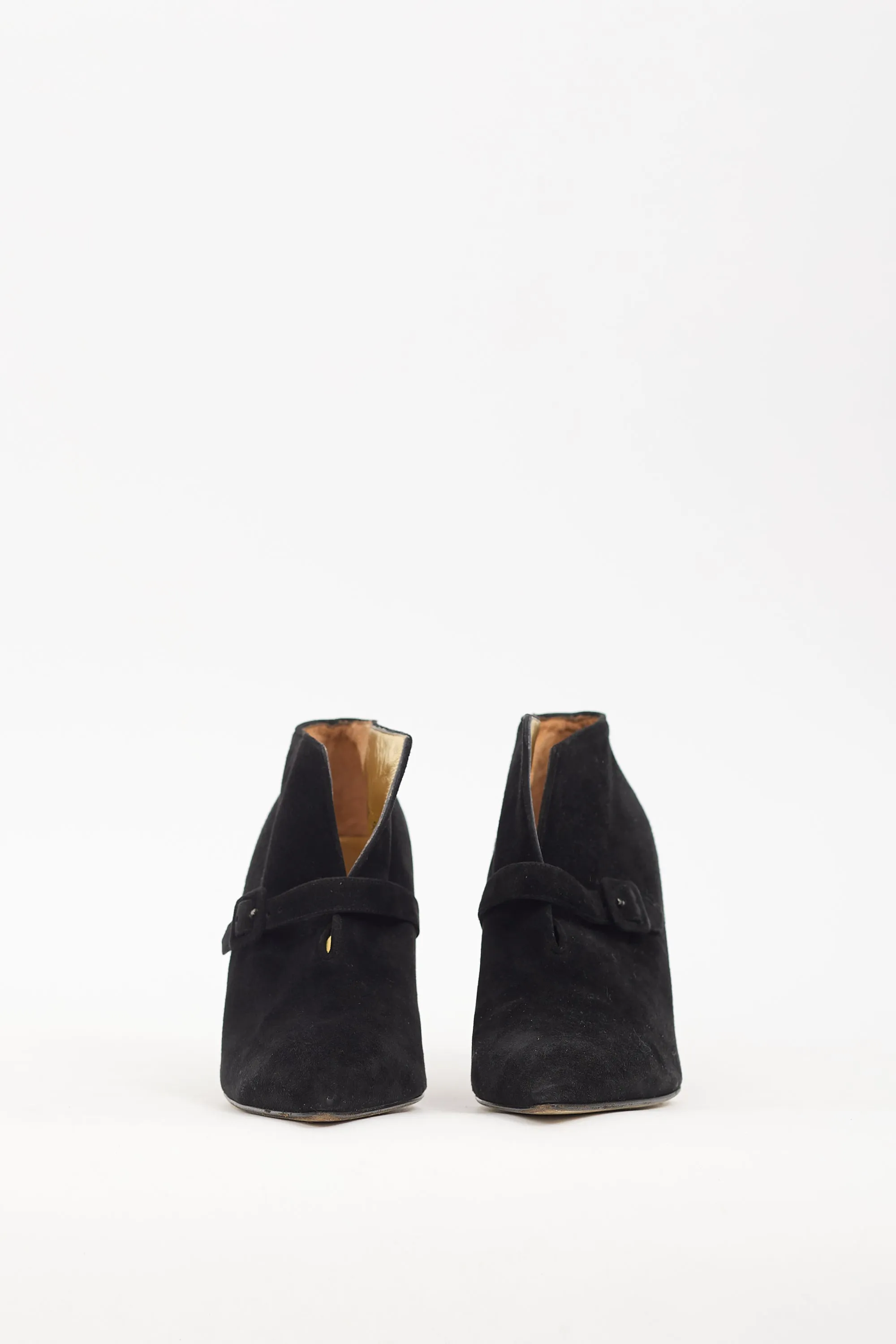 Black Suede Buckle Boot