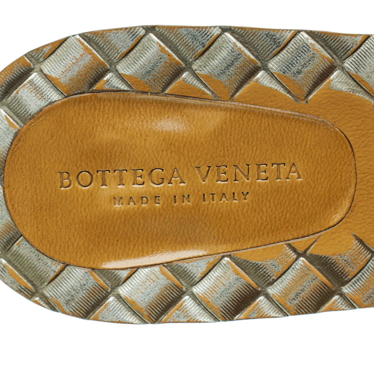 Bottega Veneta Metallic Grey Intrecciato Mules 40