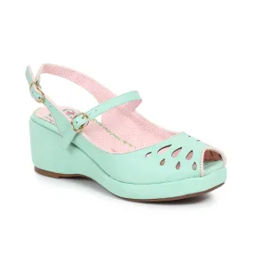BP242-FAYE Peep Toe Sling Back Wedge