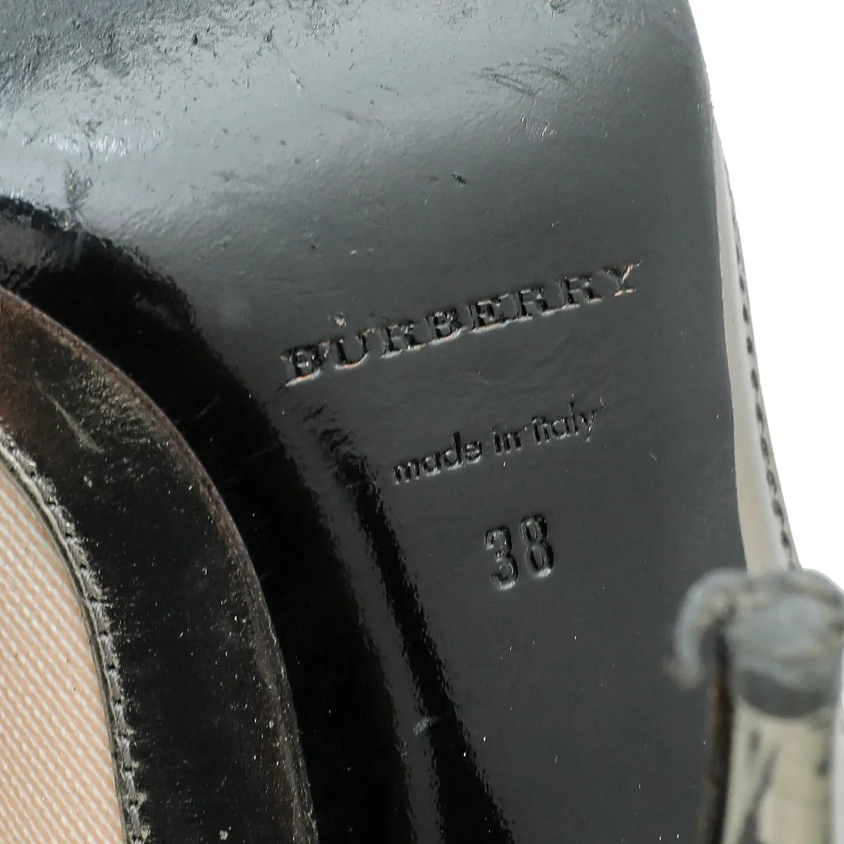 Burberry Bicolor Peep toe Nova check Pumps 38