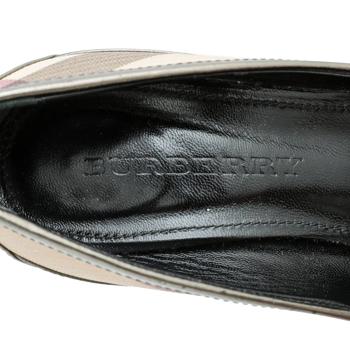 Burberry Bicolor Peep toe Nova check Pumps 38