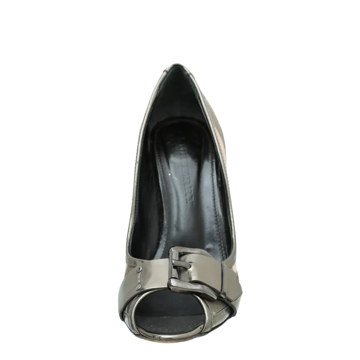 Burberry Bicolor Peep toe Nova check Pumps 38