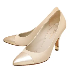 Chanel Bicolor CC Cap Toe Pointed Pump 38