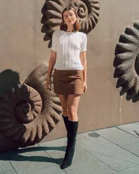 Luna Suede Skirt- Chocolate