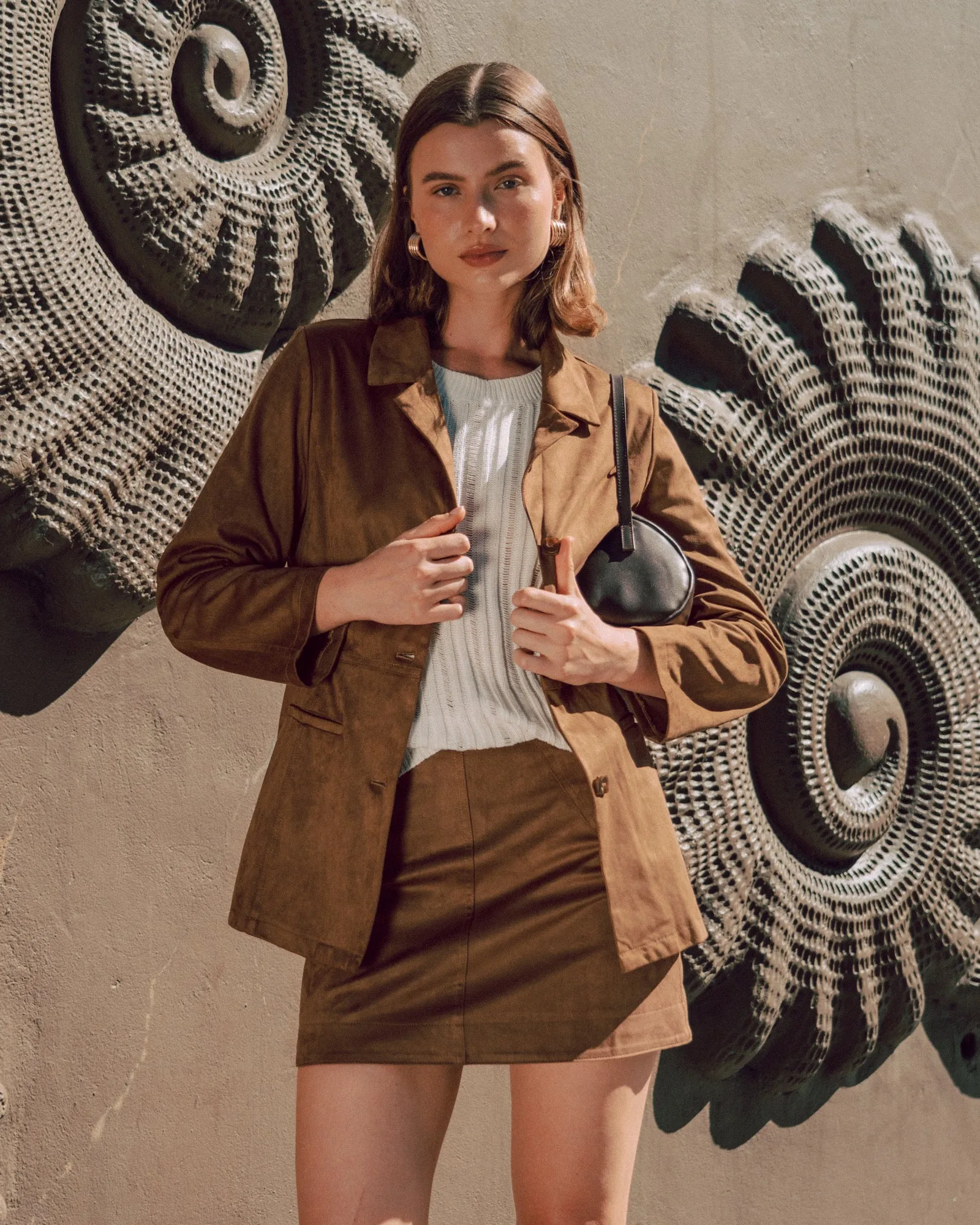Luna Suede Skirt- Chocolate