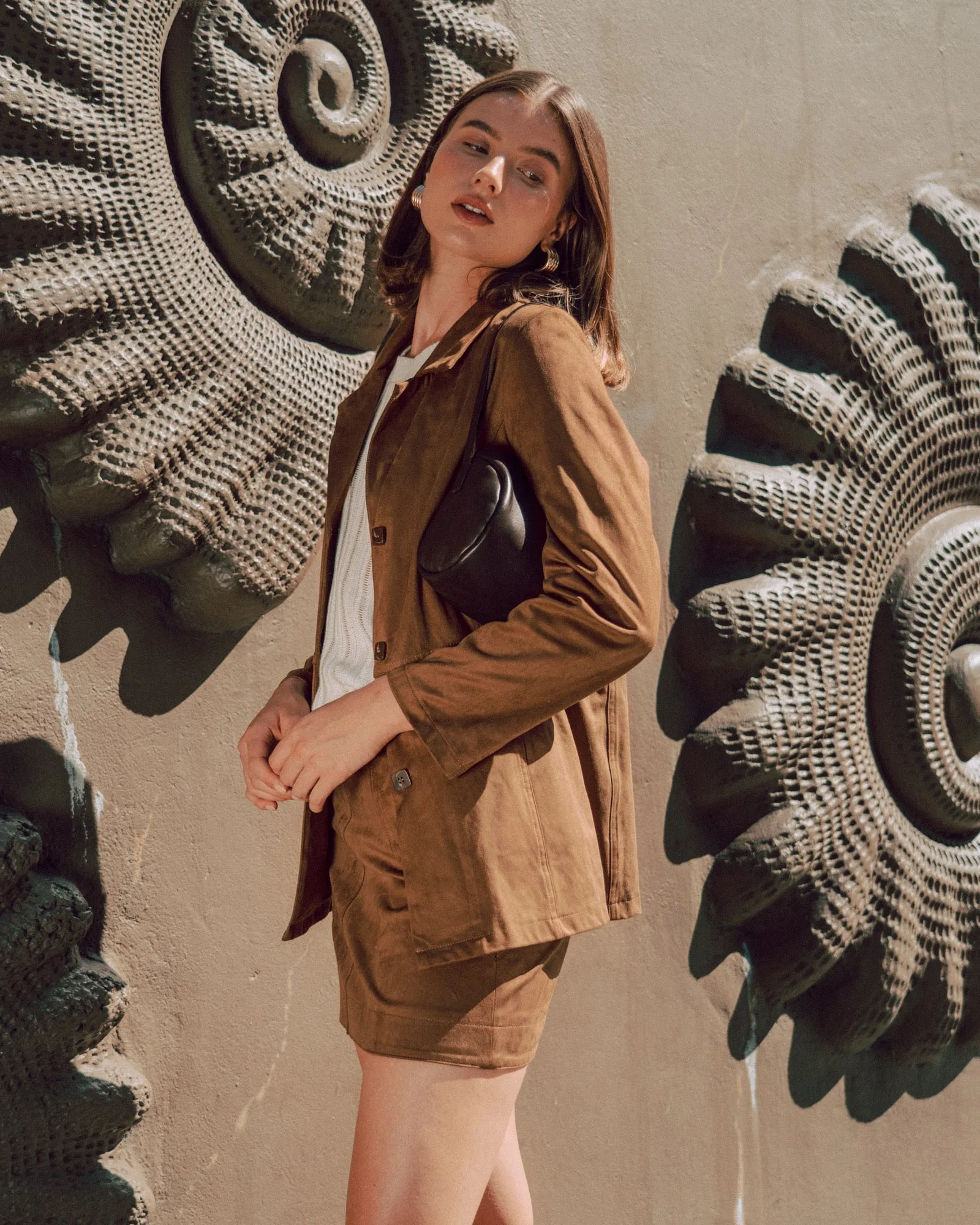 Luna Suede Skirt- Chocolate