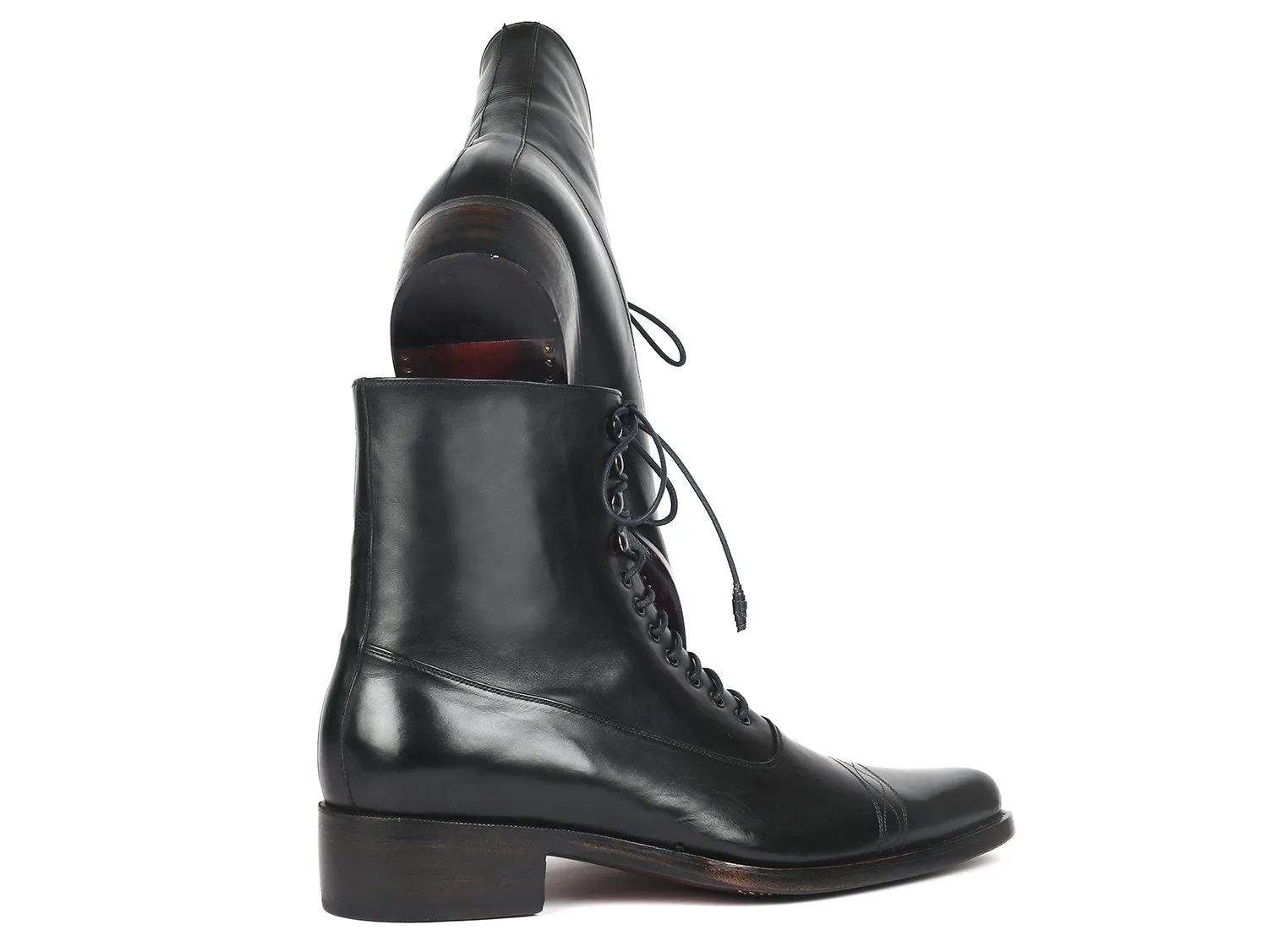 Paul Parkman Black Leather Goodyear Welted Boots