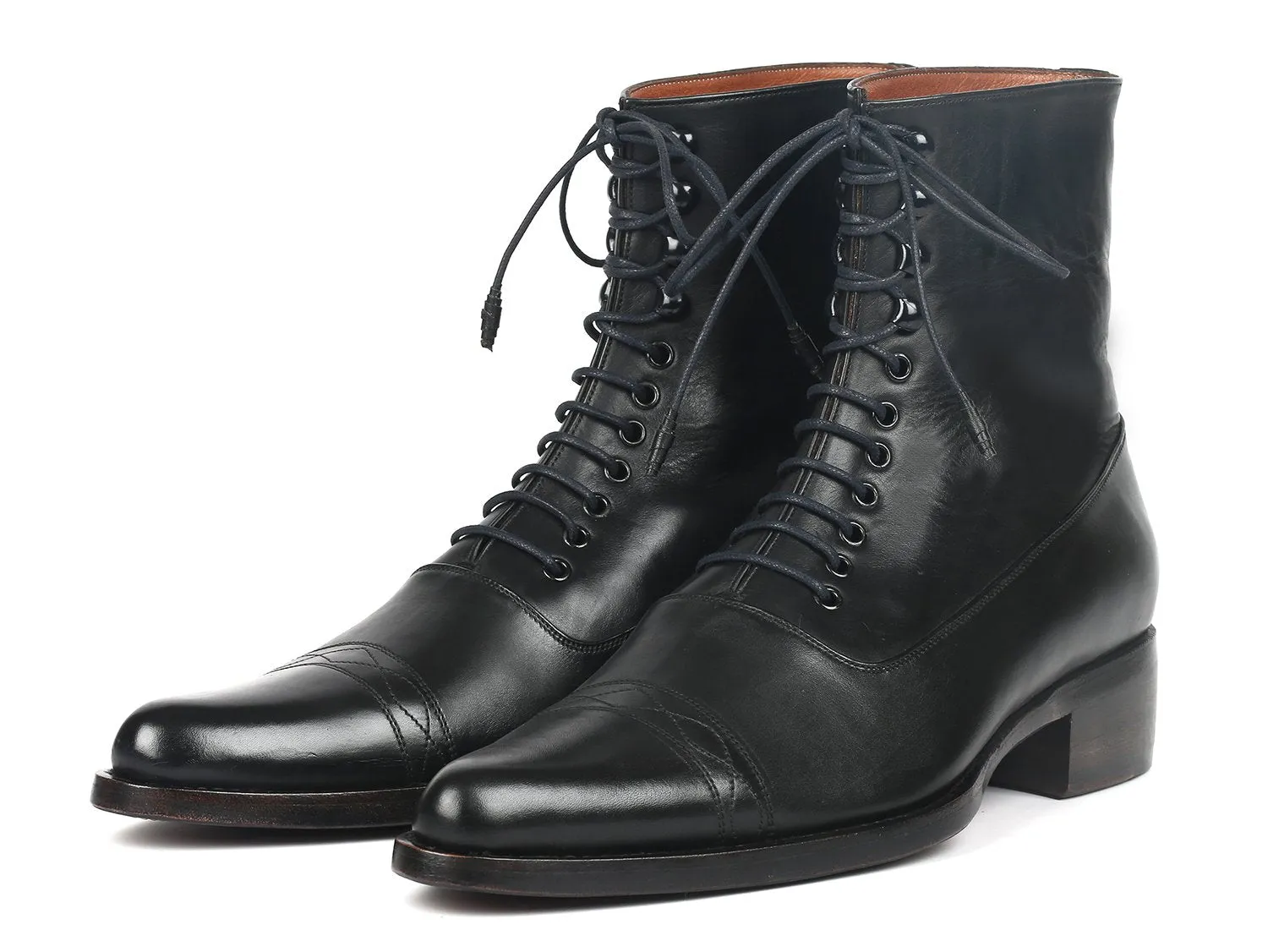 Paul Parkman Black Leather Goodyear Welted Boots