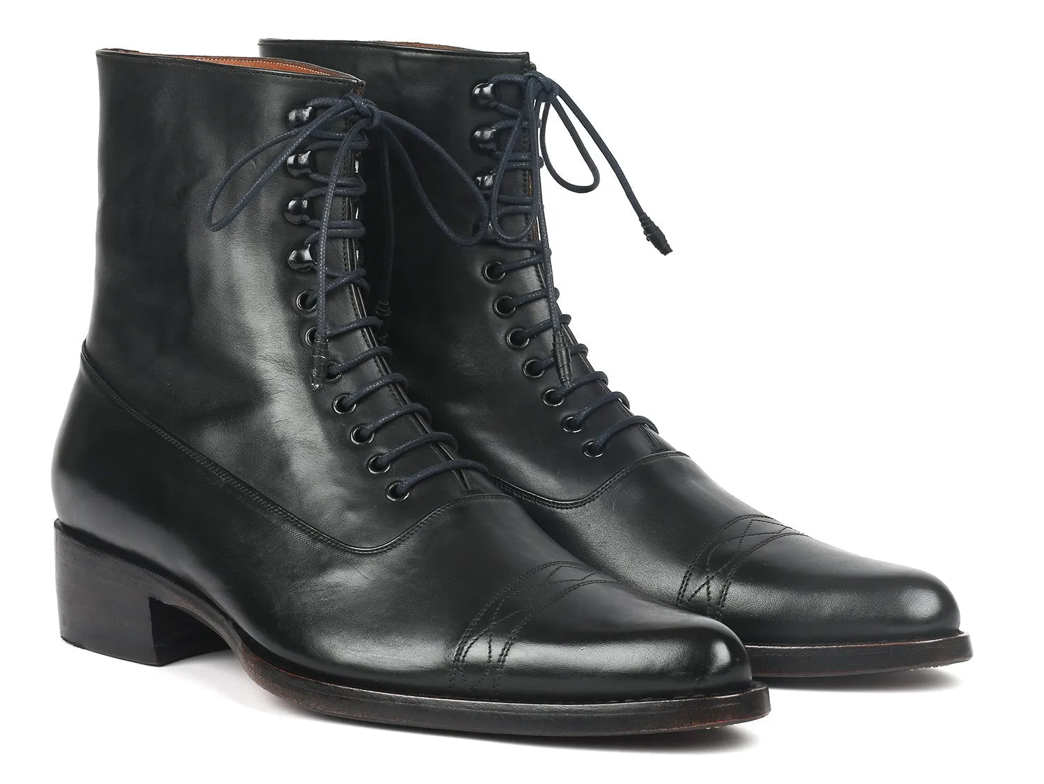 Paul Parkman Black Leather Goodyear Welted Boots