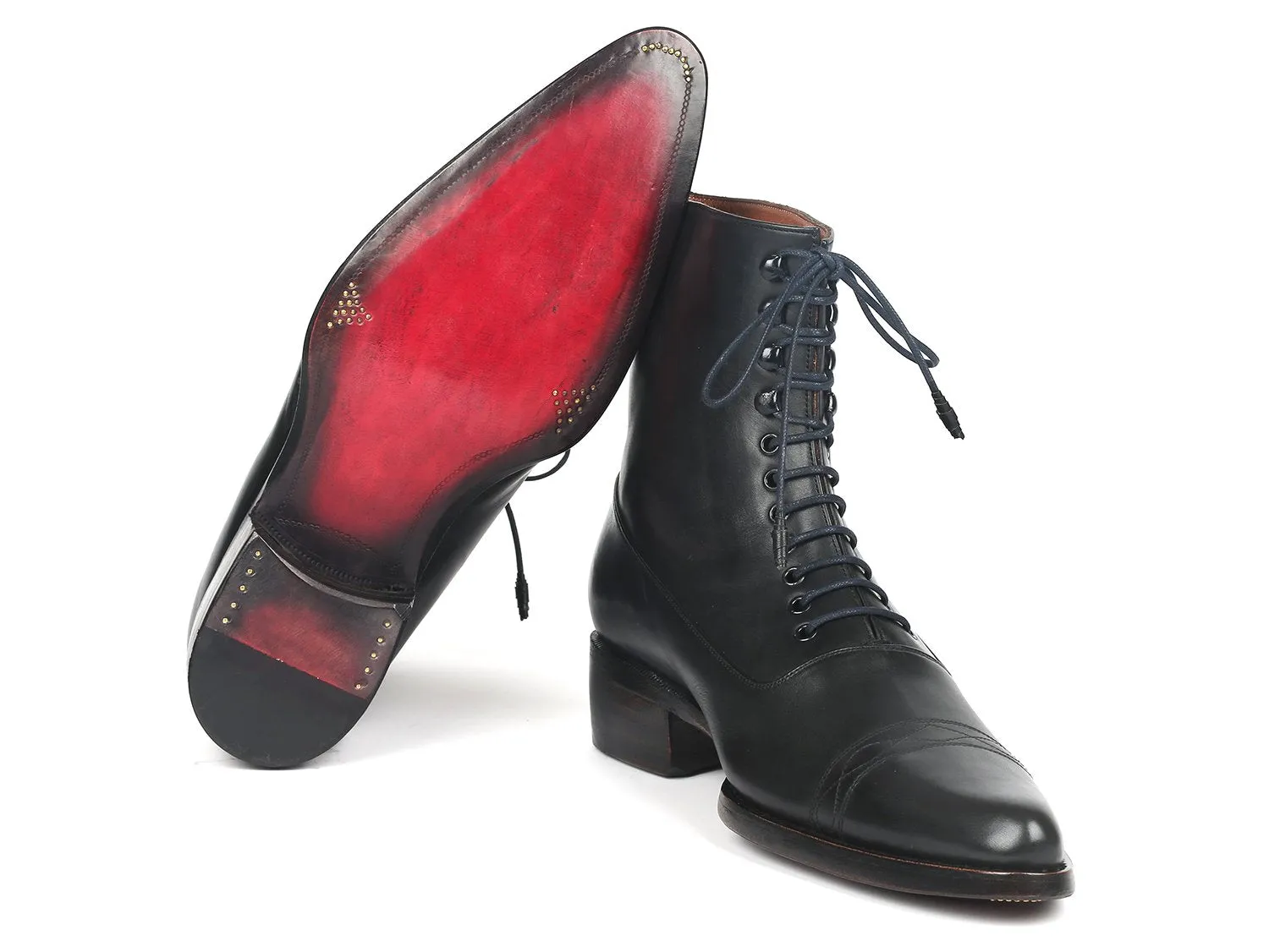 Paul Parkman Black Leather Goodyear Welted Boots