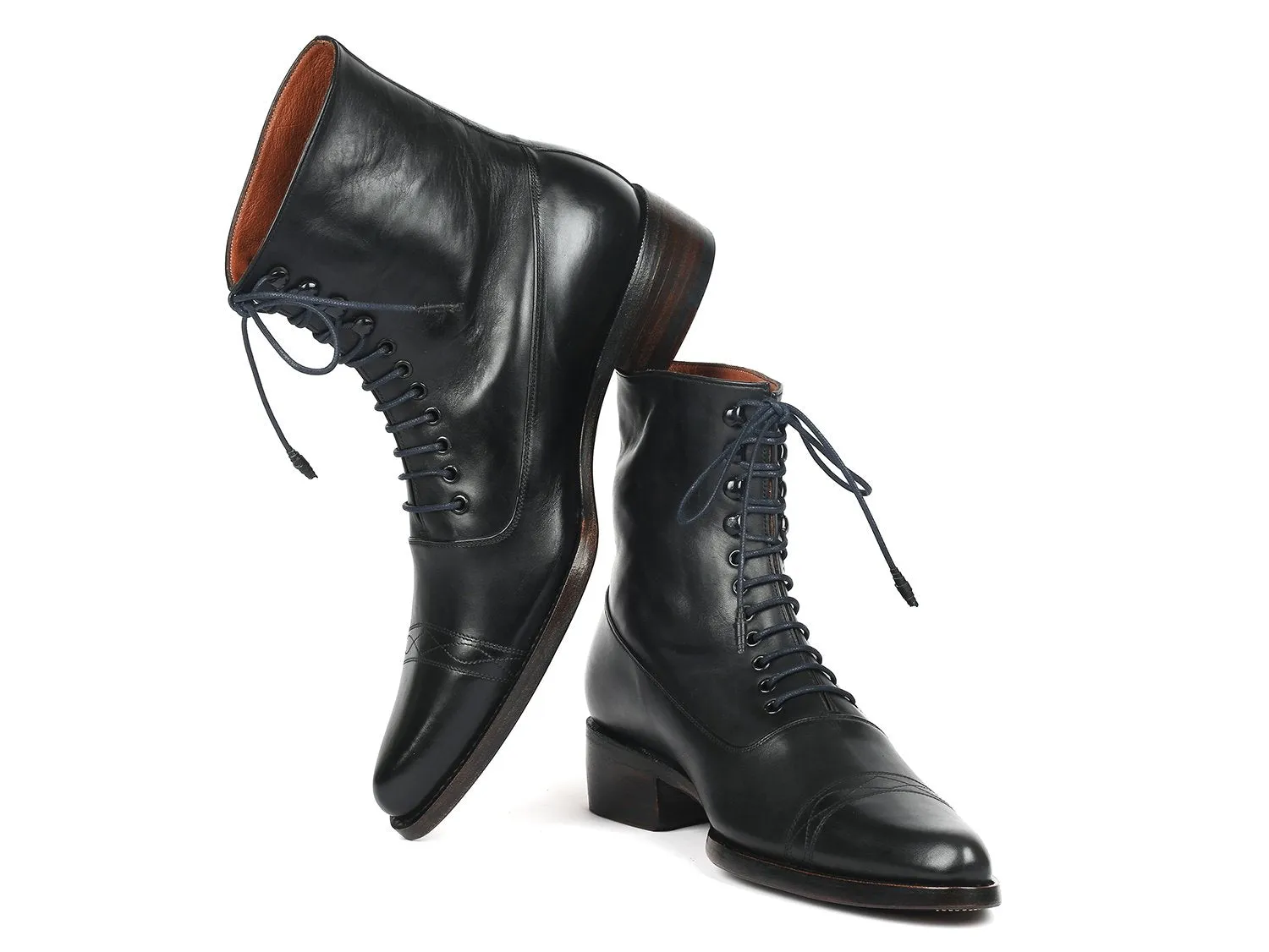 Paul Parkman Black Leather Goodyear Welted Boots