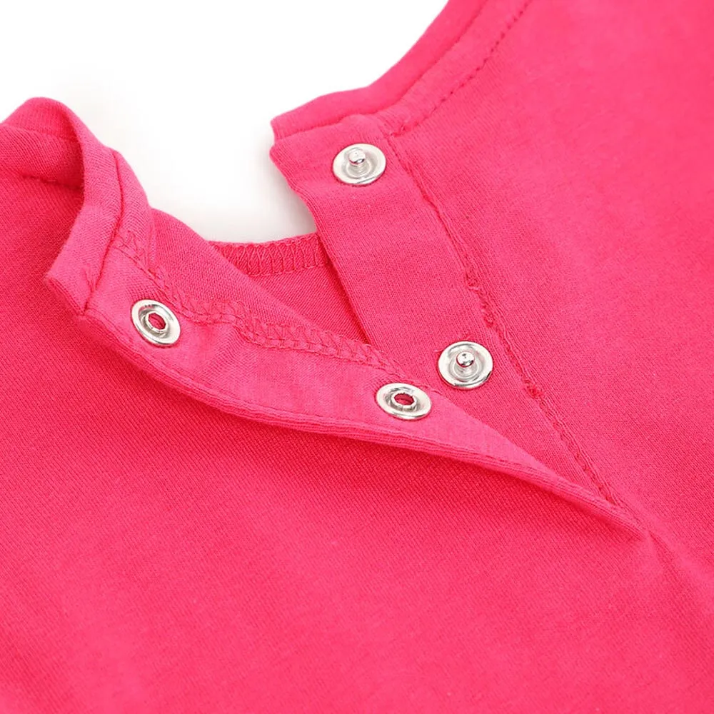Pink Fruit Theme Top With White Shorts