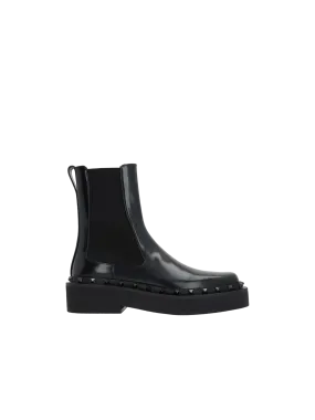 Rockstud Leather Ankle Boots