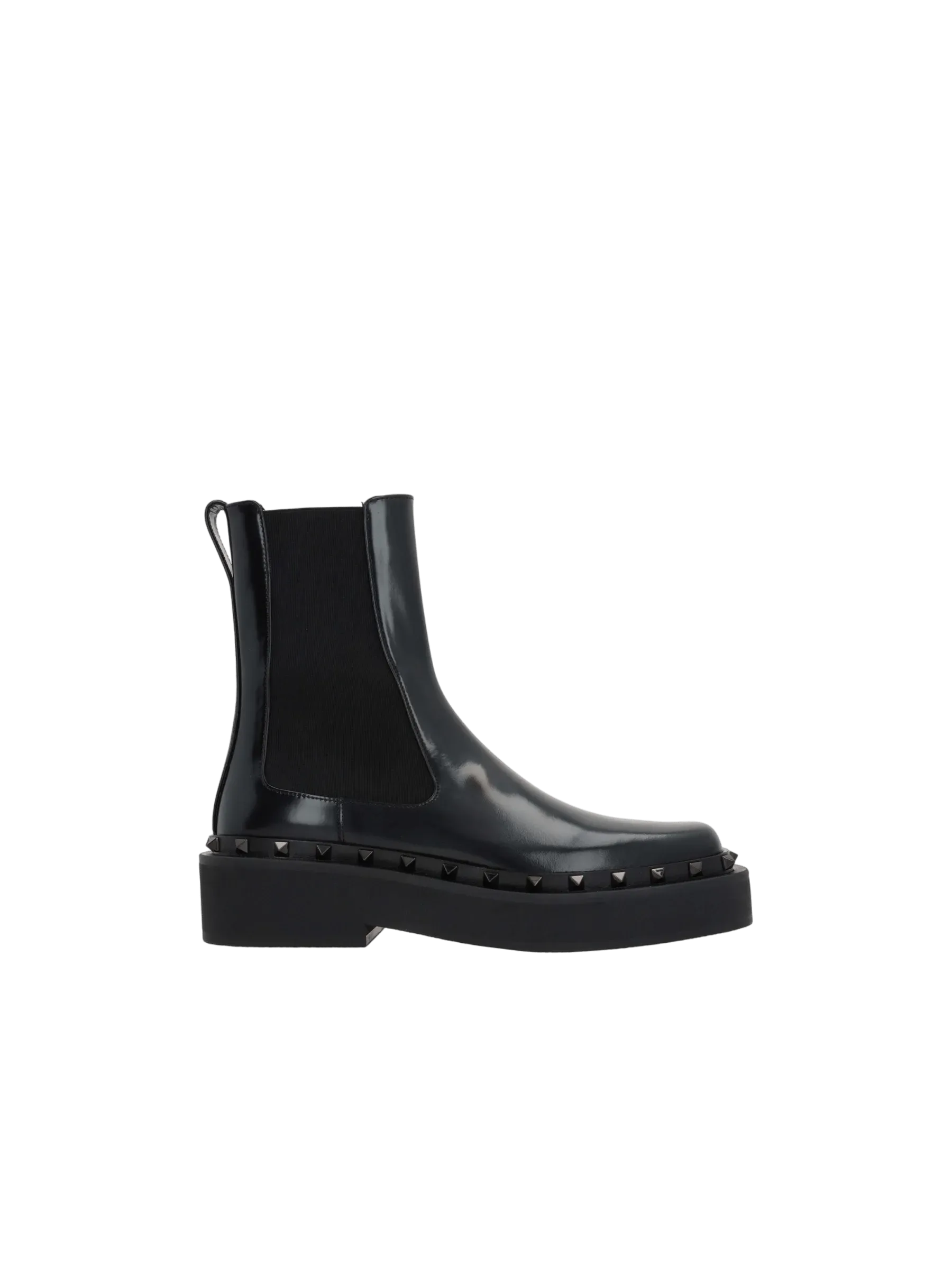 Rockstud Leather Ankle Boots