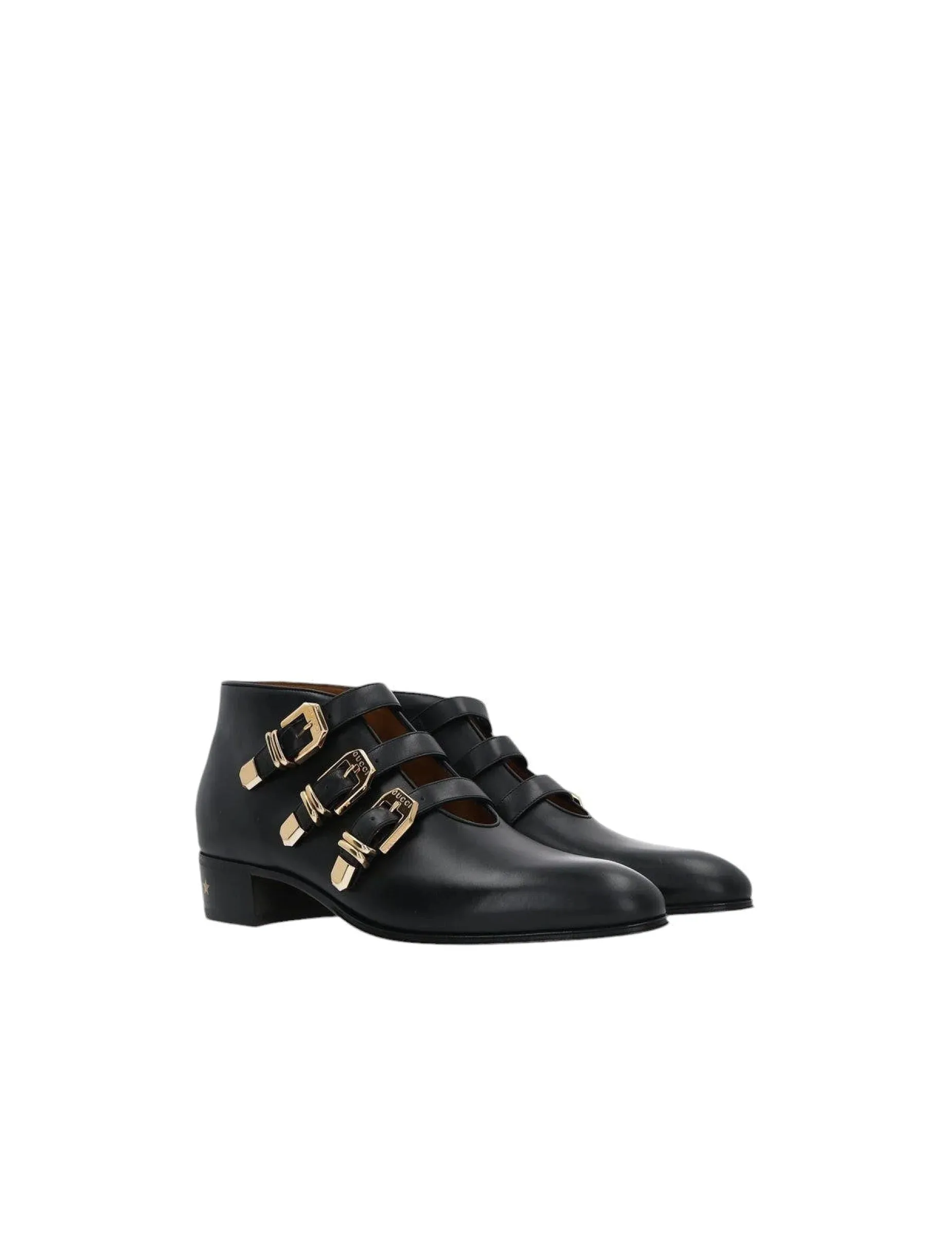 Smooth Buckle Leather Boots