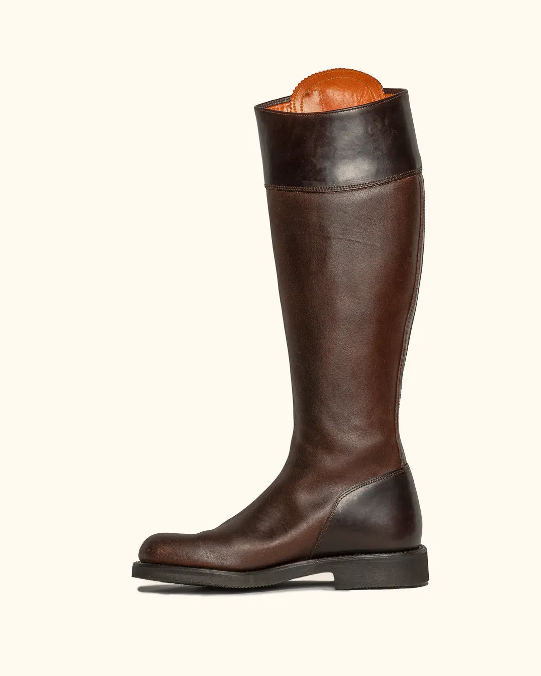 Tall Spanish Riding Boots Flat Sole - Brown