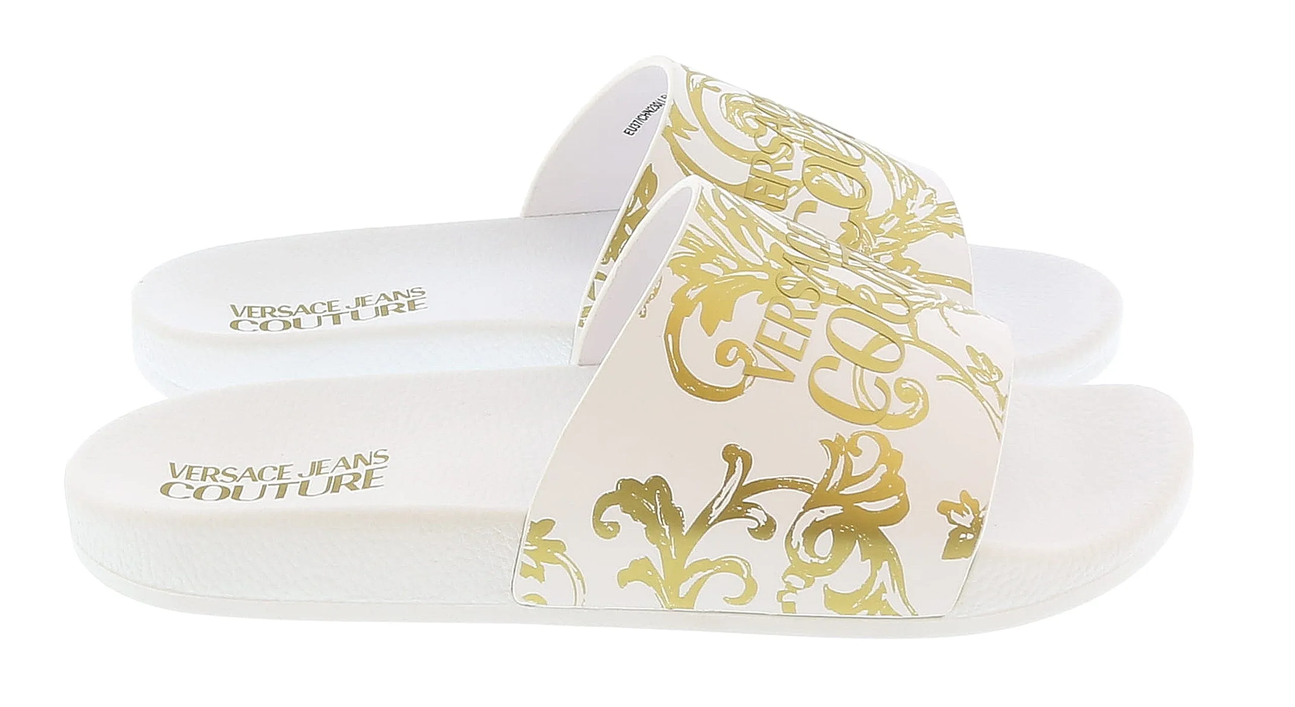 Versace Jeans Couture White Baroque Fashion Beach Slide-